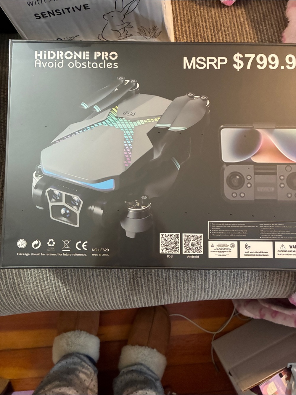Foldable Drone with Obstacle Avoidance — Black